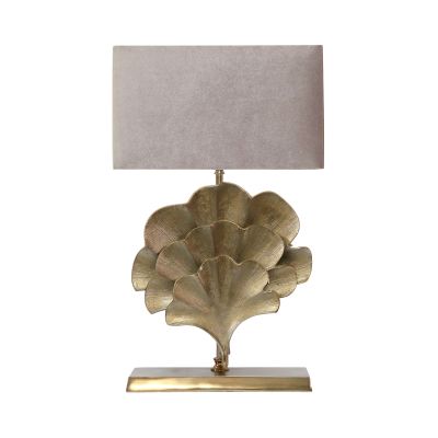 Gincko table lamp with grey shade Available in silver or gold