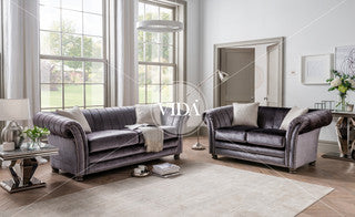 Giselle plush velvet 1 seater charcoal last one ! Instore Purchase view in outlet