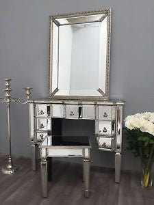 Ava Mirrored Dressing Vanity table with 7 drawers 121 REDUCED Instore purchase only