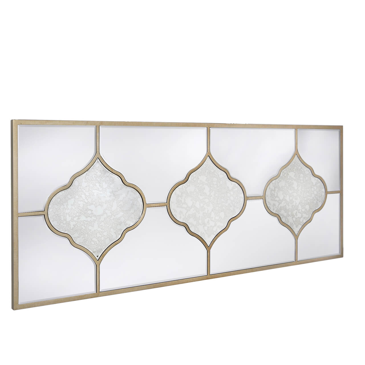 Marrakech stunning large mirror with antiqued glass panels and brass inlay 150 x 60 cm reduced