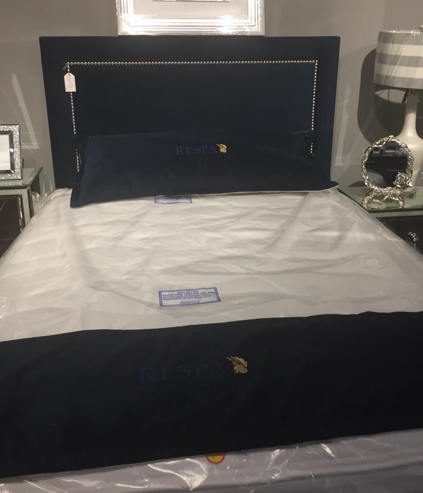 Respa Sapphire IRISH MADE headboard with studs king size.. AVAILABLE