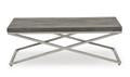 Tephra driftwood and chrome coffee table reduced to clear