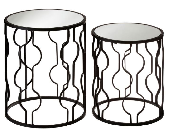 Avantis October Set Of 2 Black Tables With Undulating Frames sale price for collection