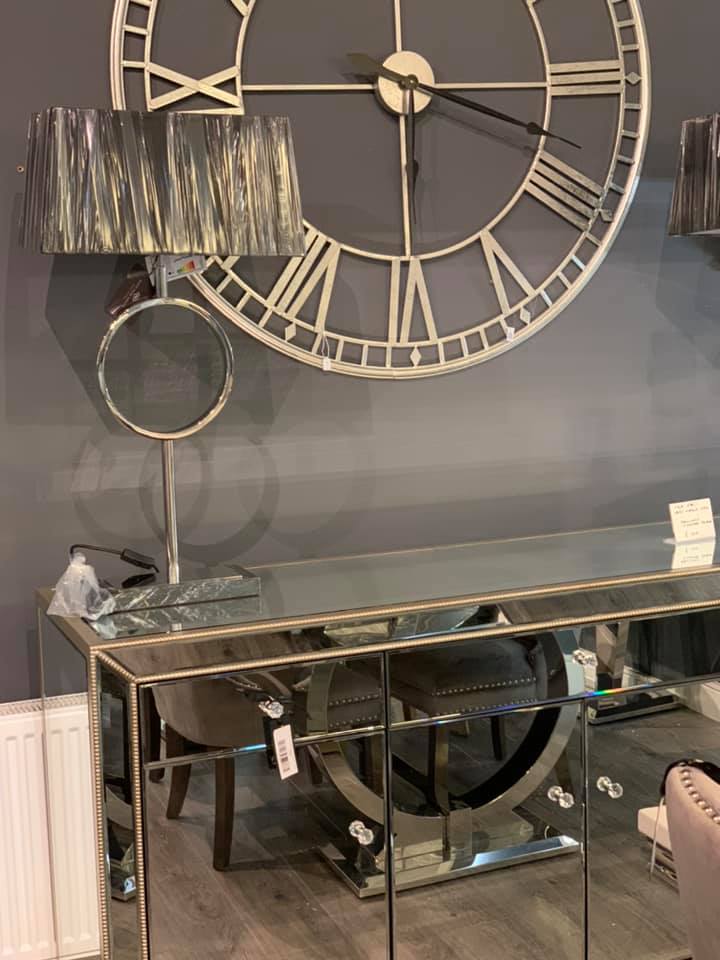 X large Silver 87 Skeleton clock 120cm Click n Collect