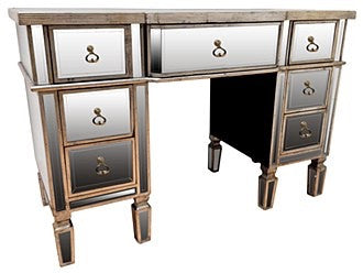 X Large Antiqued Dressing Vanity Table desk 7 drawer REDUCED Instore purchase only