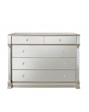 Appian Apollo 3 drawer bedside cabinet with champagne trim 40% off . purchase in store only