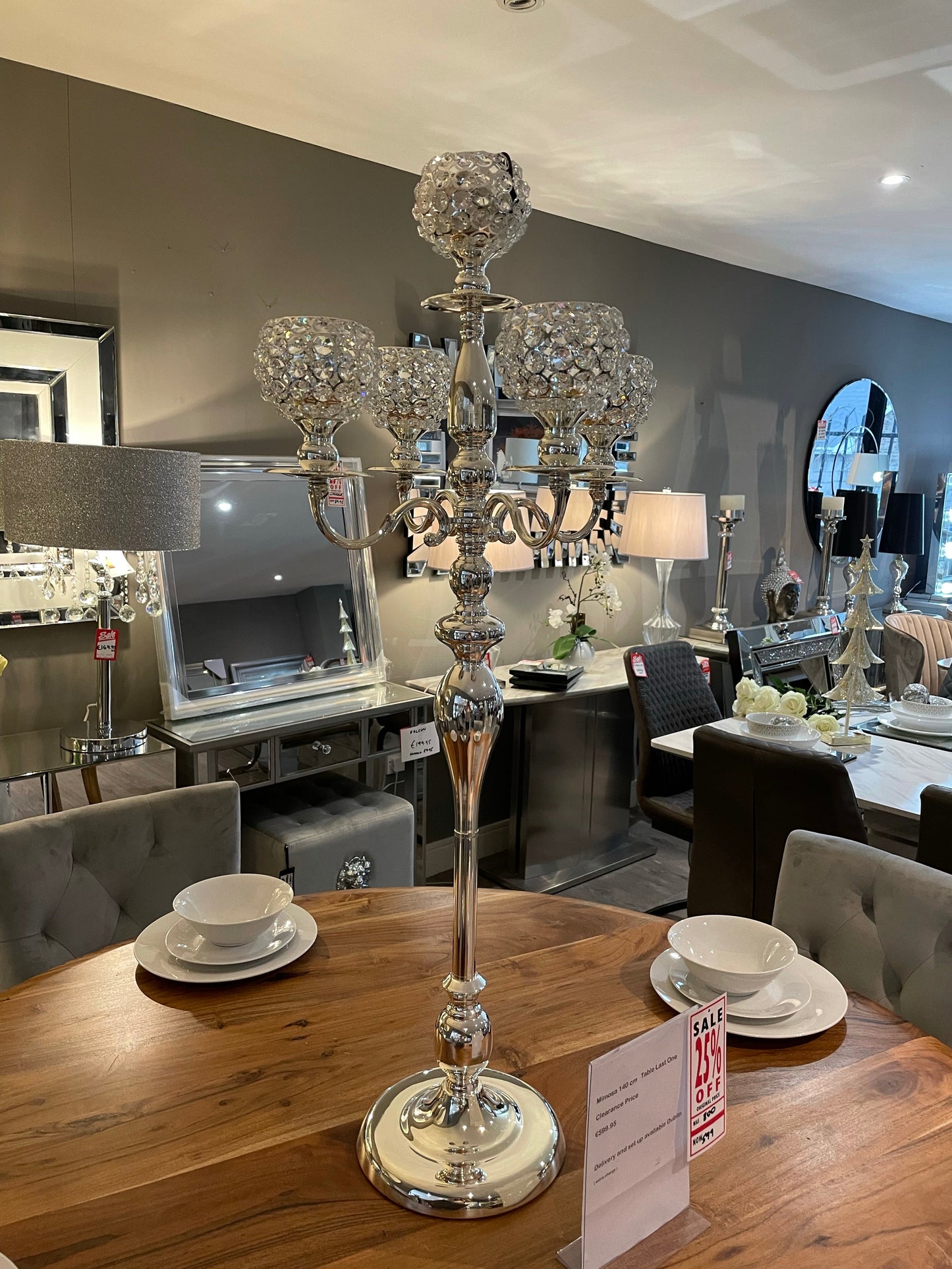 Candelabra 5 arm chandelier tea light holder statement piece 100cm Instore clearance