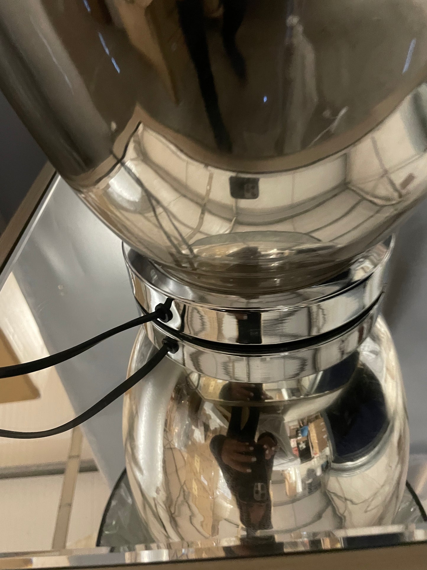 RONDA SILVER GLASS TABLE LAMP