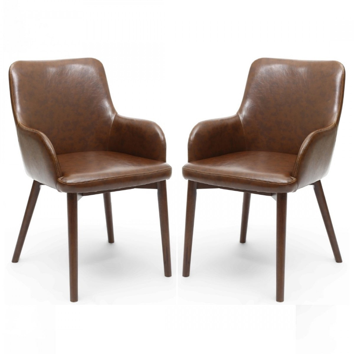 Set of Sidcup tan leather chairs Half price click n collect