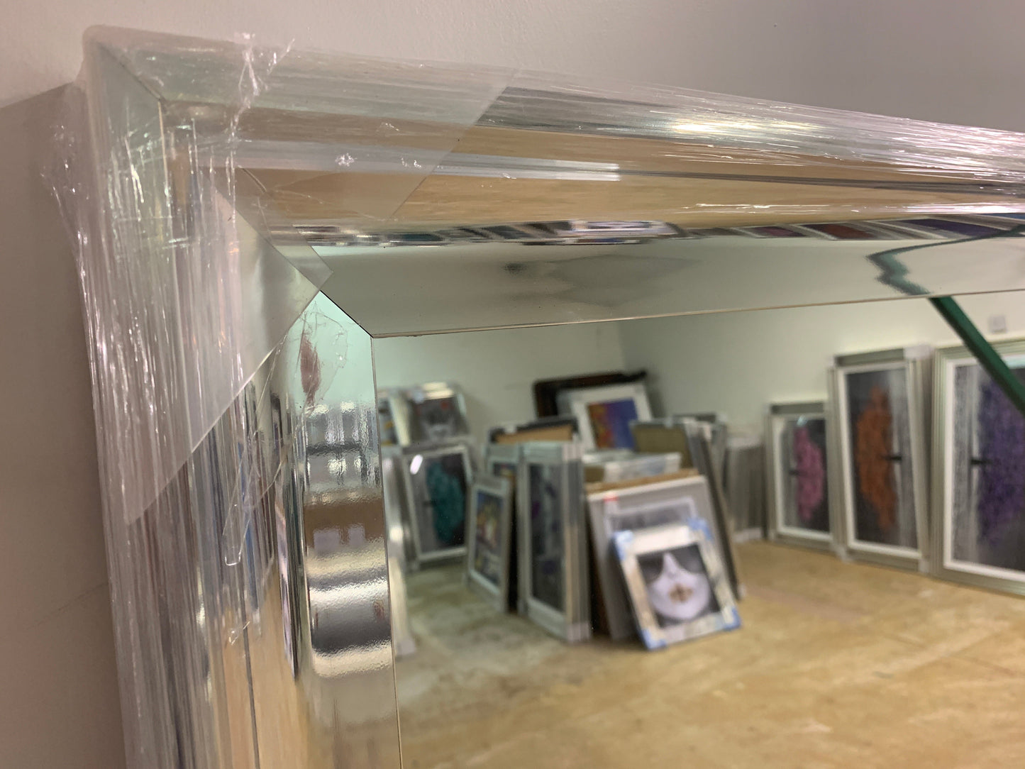 Chrome scoop Sandy framed mirror 75 x 75 cm REDUCED Click N Collect