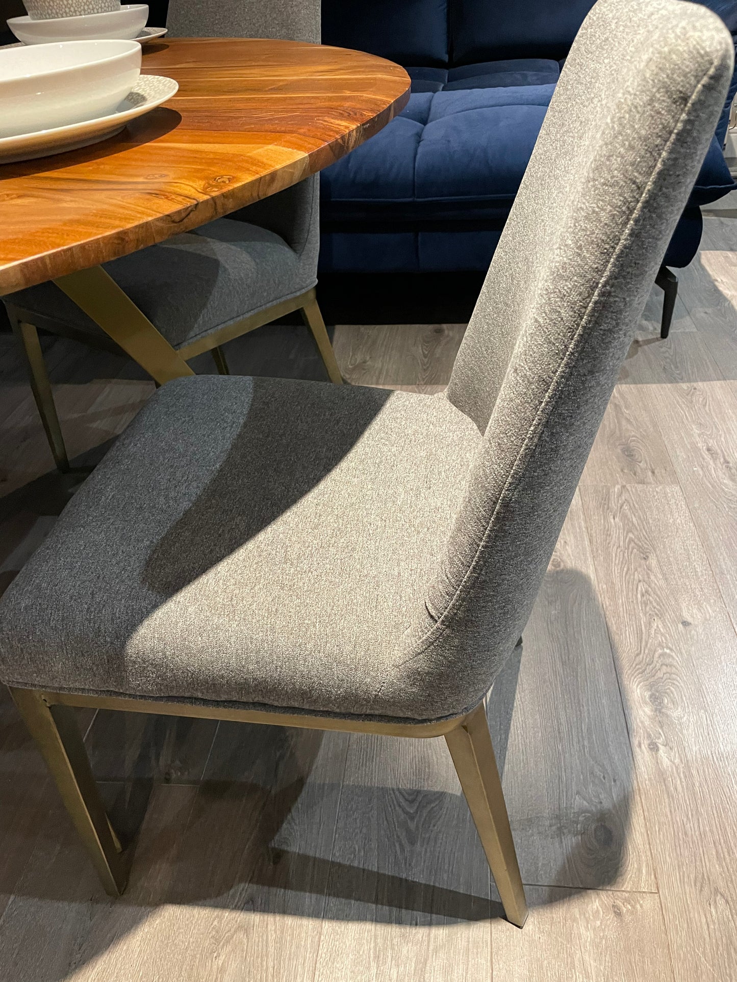 Bay grey Dining Chair Linen half price if paid in-Store ( full sets of 6 only) disposal sale.