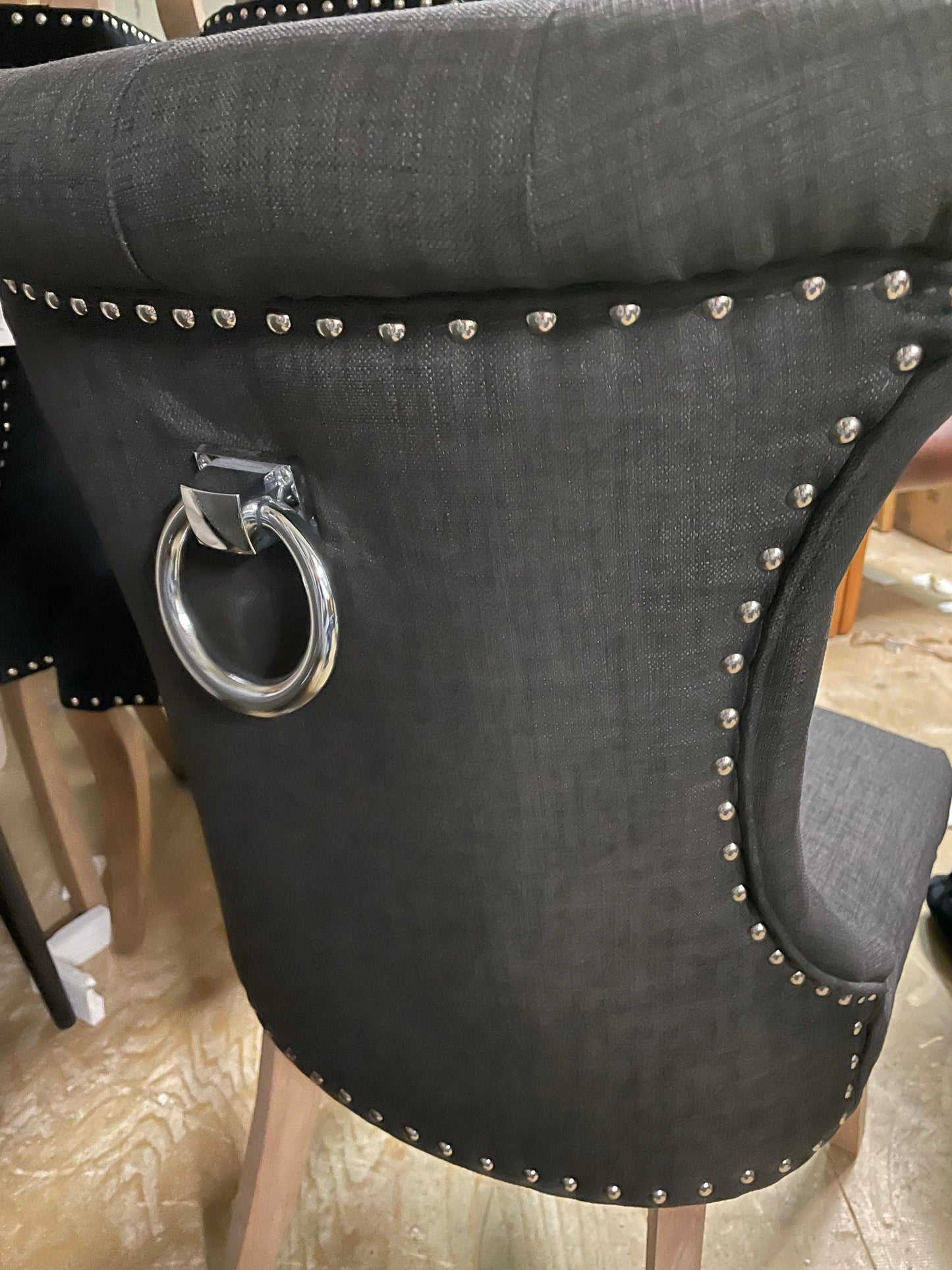 Rocha dining chair hotel quality Linen with knocker back CLEARANCE at outlet store Kimmage