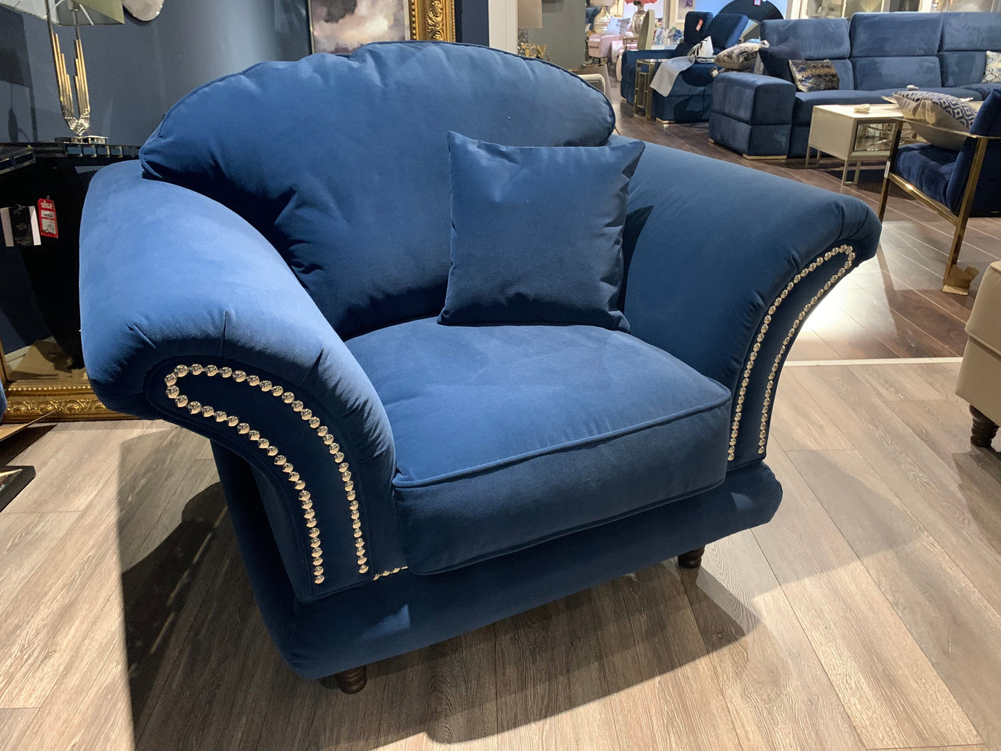 Bellini 1 seaters with spill resistant velvet fabric last one on clearance offer
