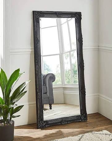 Juliette 6 x 3 ft massive black French Leaner mirror reduced price