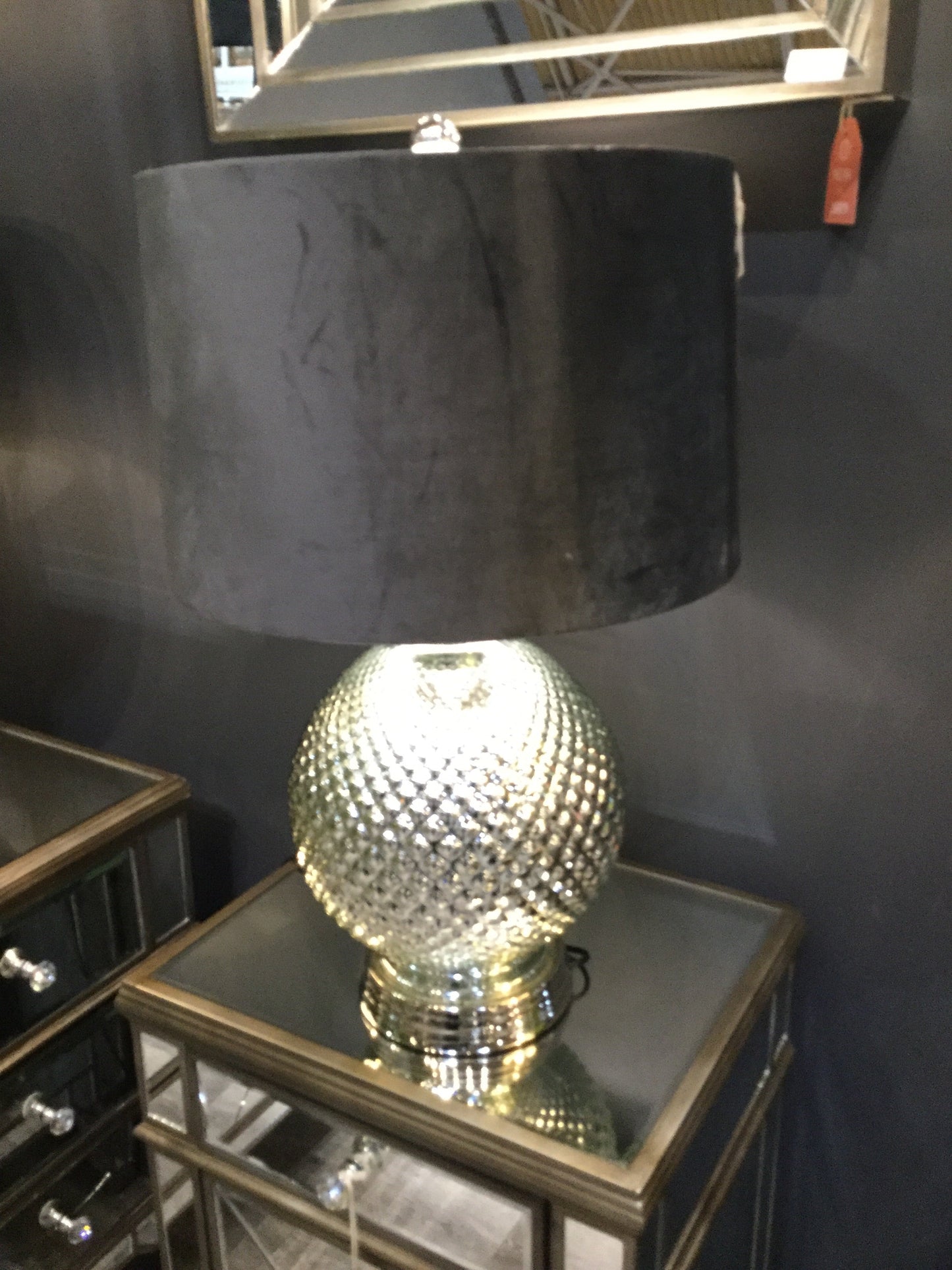 Seraphina SILVER TABLE LAMP w shade