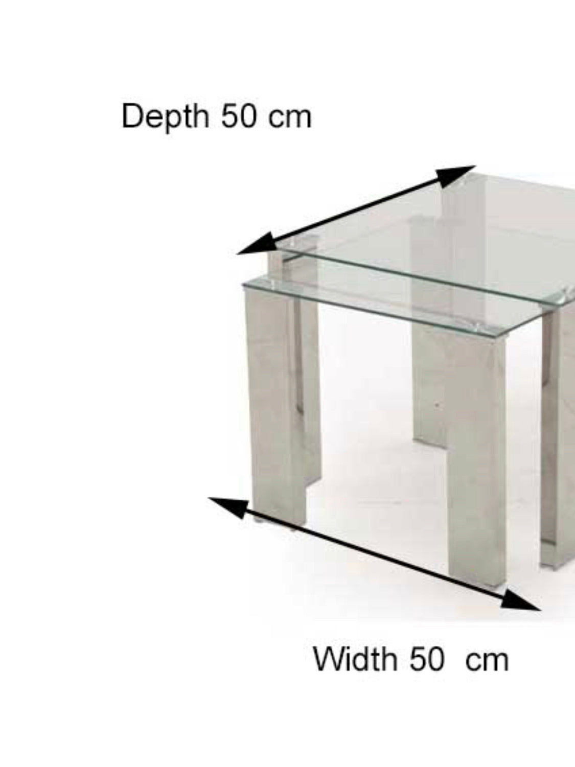 Mezzo side table chrome and glass sold as seen instore