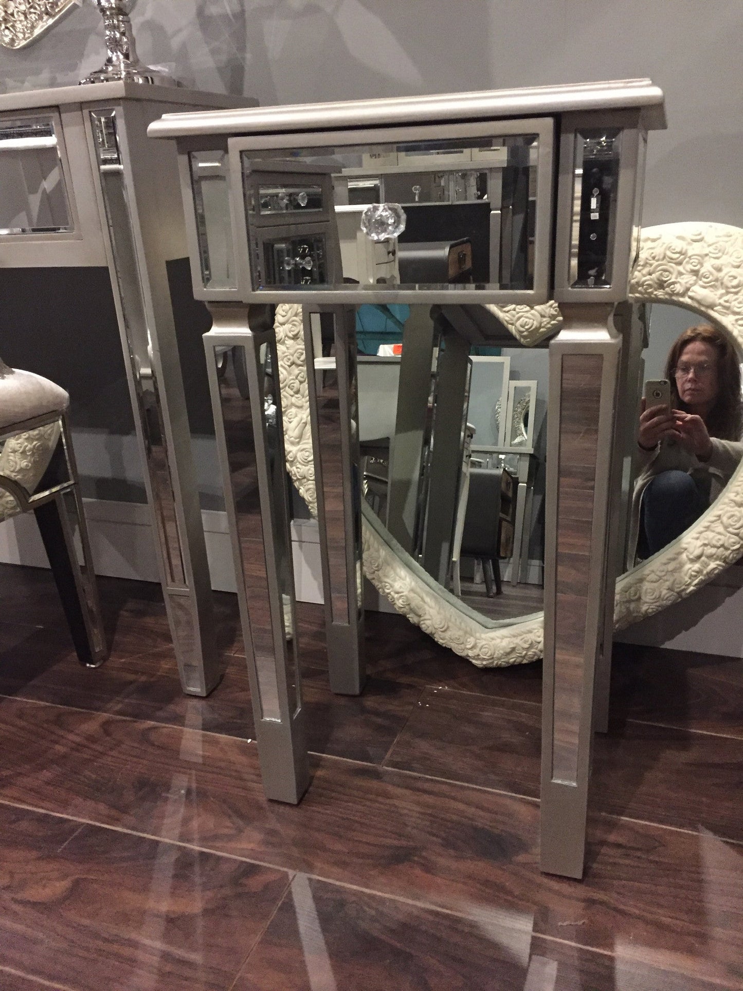 Bedside mirrored cabinet 1 drawer. REDUCED TO CLEAR half price last one for collection only