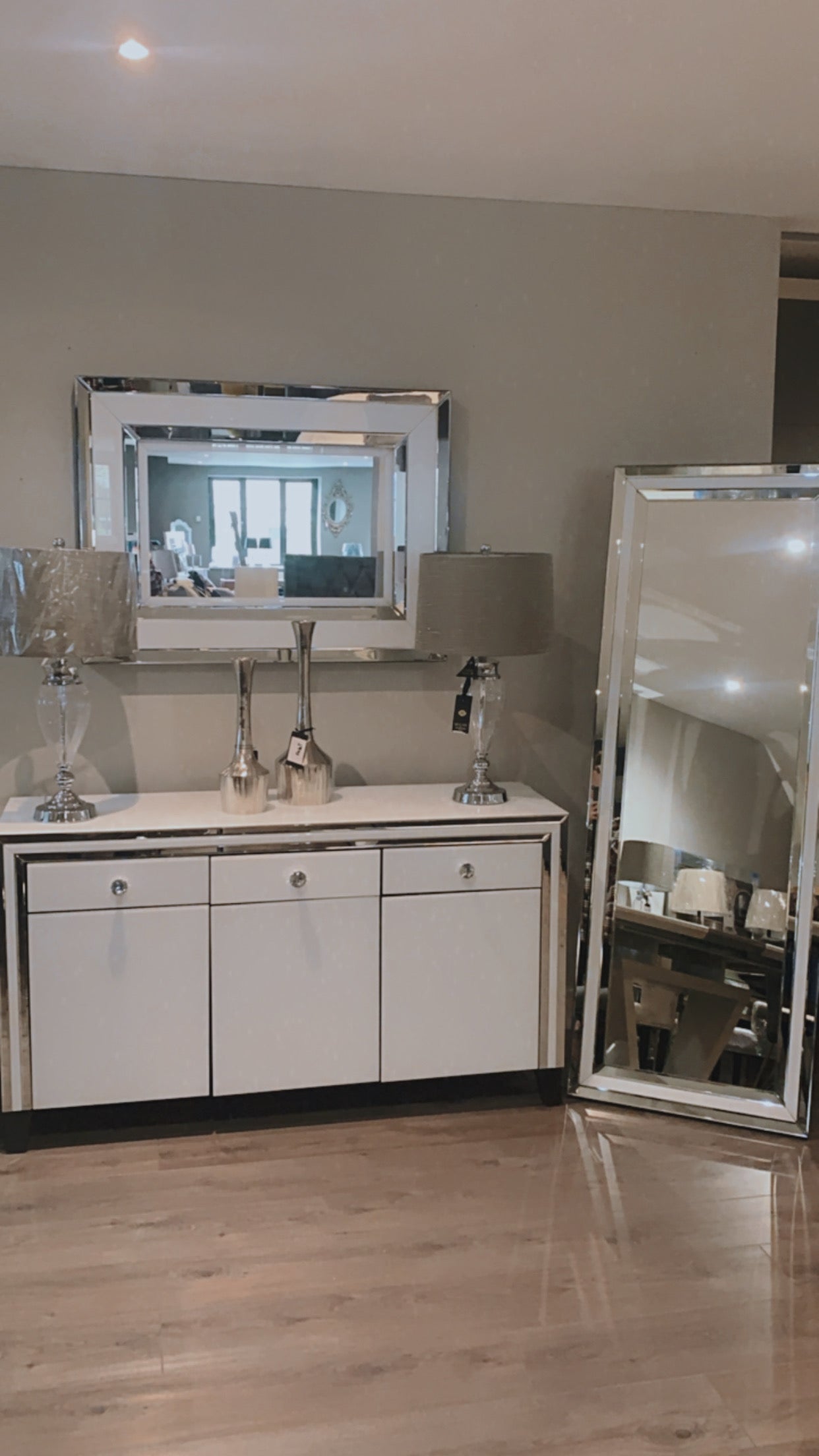 White Manhattan Wall Mirror 167 CLEARANCE LAST ONE