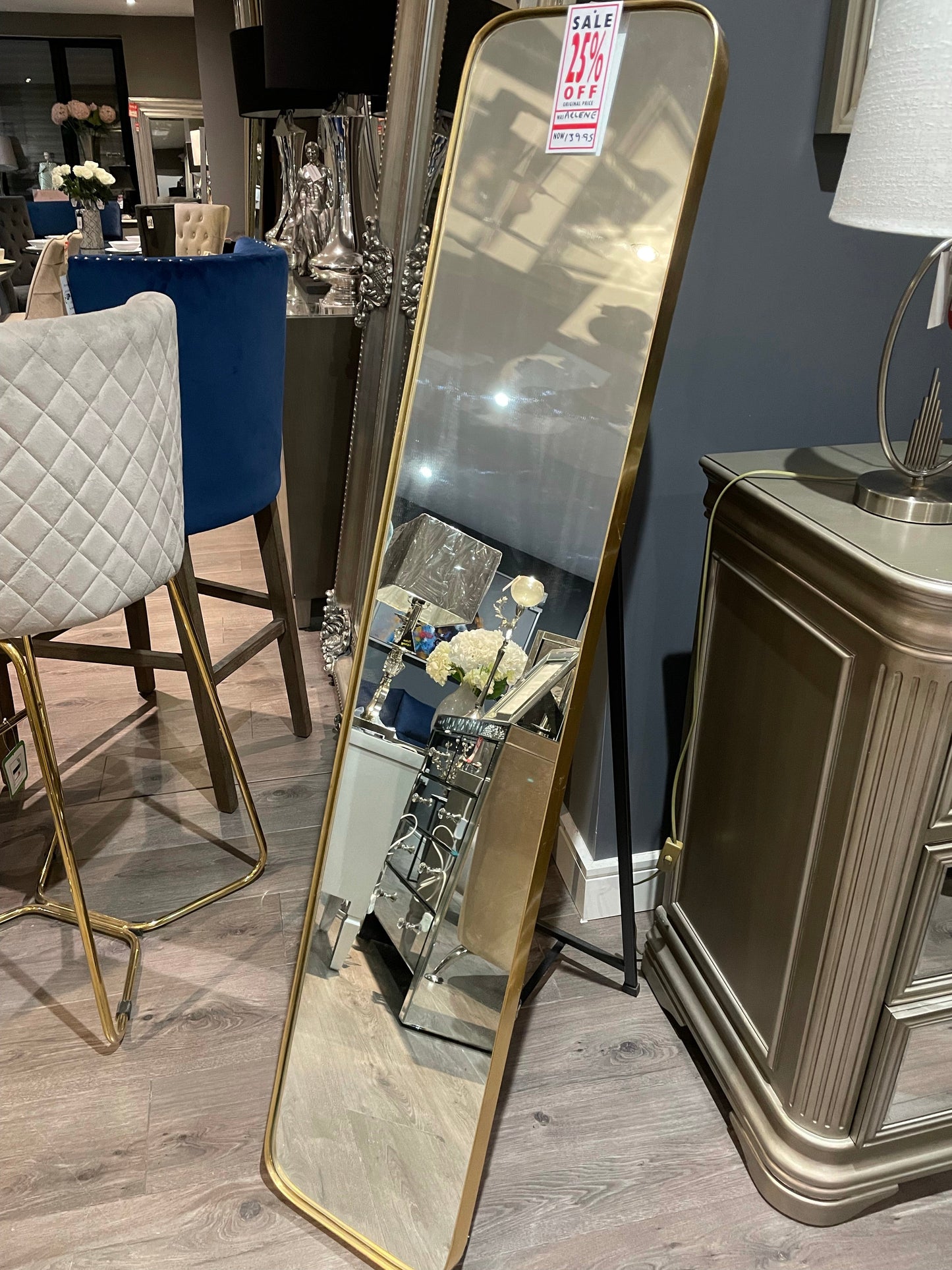 Arlene 150 cm dressing mirror with stand . Pay Instore only