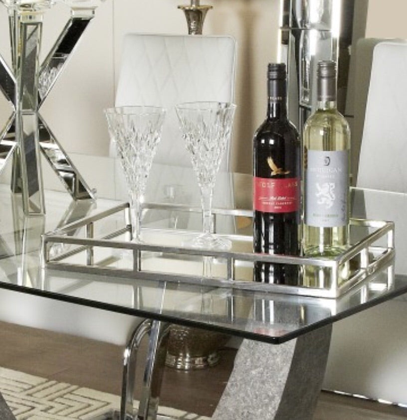 Rectangle mirrored tray medium