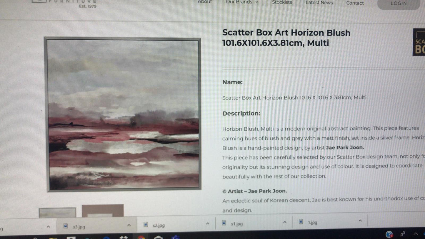 Scatterbox horizon wall art shades of blush and grey