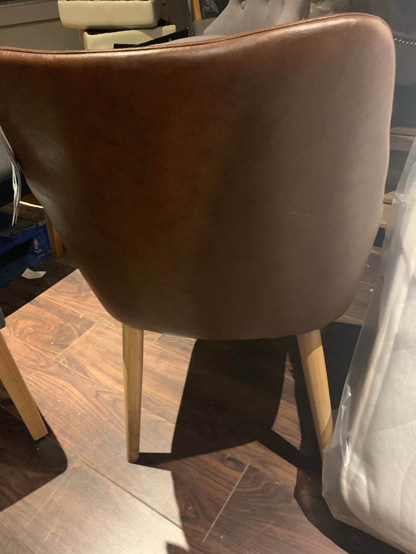 Set of Sidcup tan leather chairs Half price click n collect