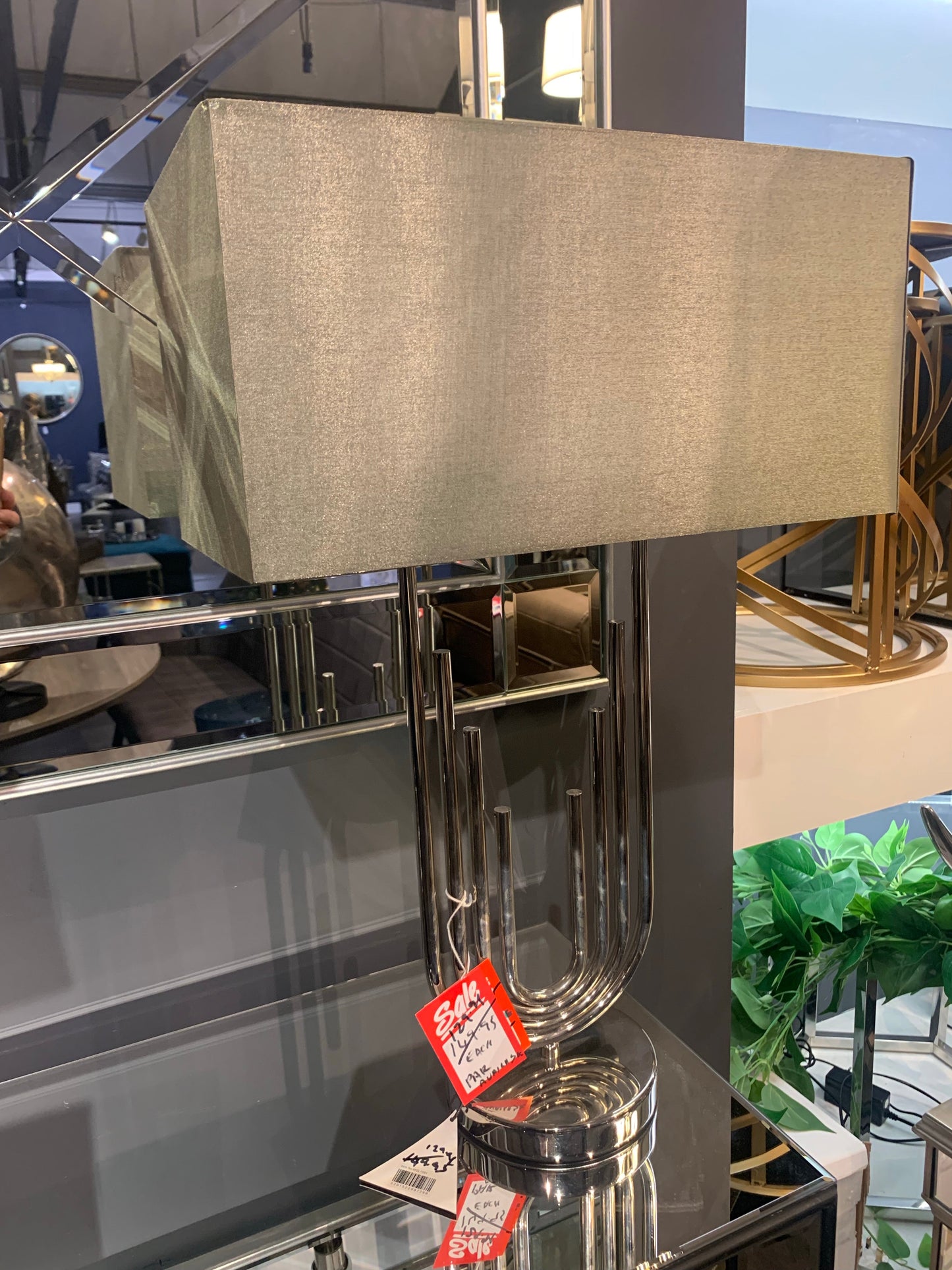 Chrome Chelsea table lamp clearance offer half price