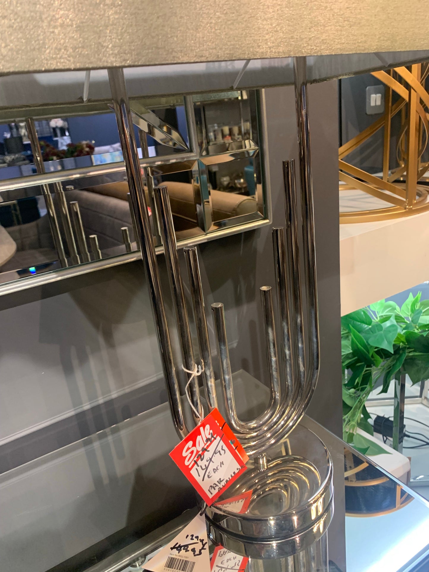 Chrome Chelsea table lamp clearance offer half price