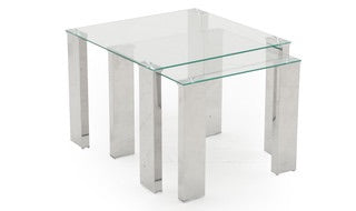 Mezzo nest of glass and chrome tables for collection only WhatsApp 0896031545