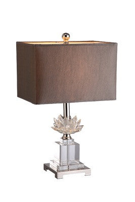 Tishan cut glass and silver table lamp