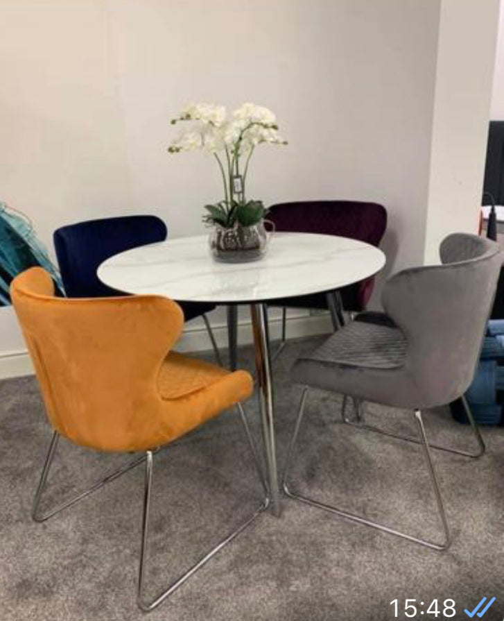 Bar Stool Navy by Signature with Chrome Leg for collection only last one HALF PRICE or less