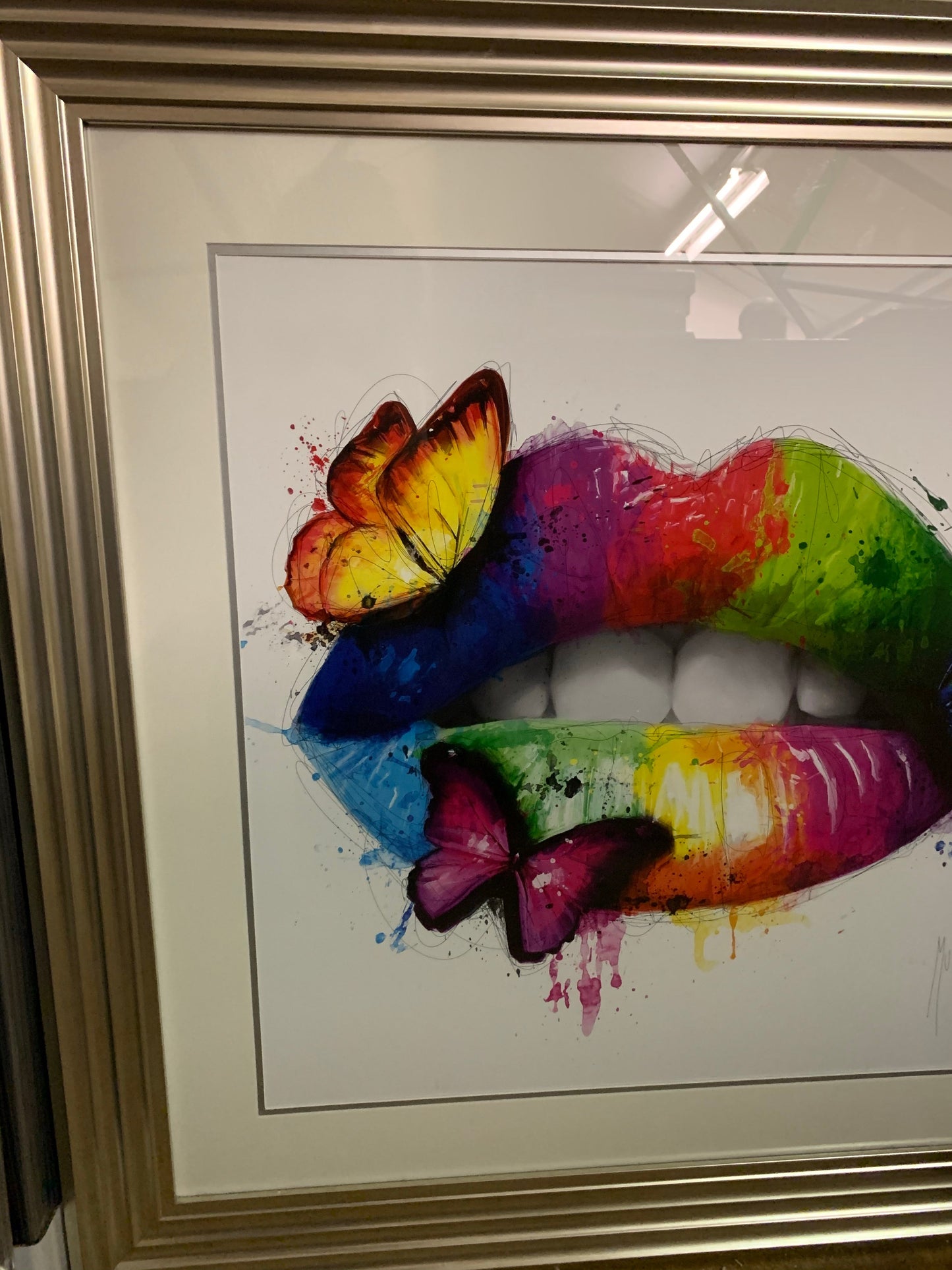 X large Butterfly Kiss framed art Less than HALF PRICE Click n Collect