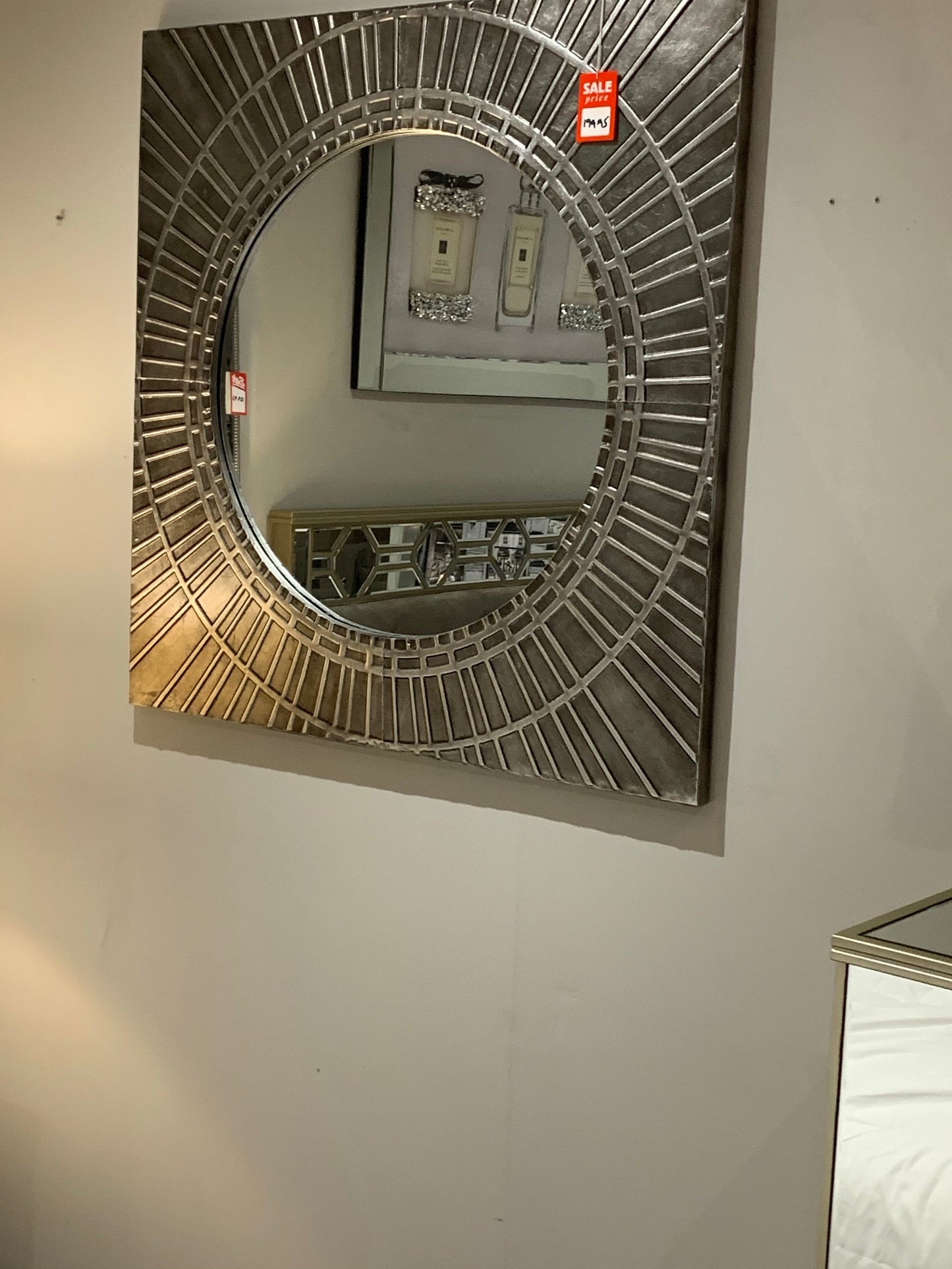 Antiqued Silver starburst antiqued mirror metal last one