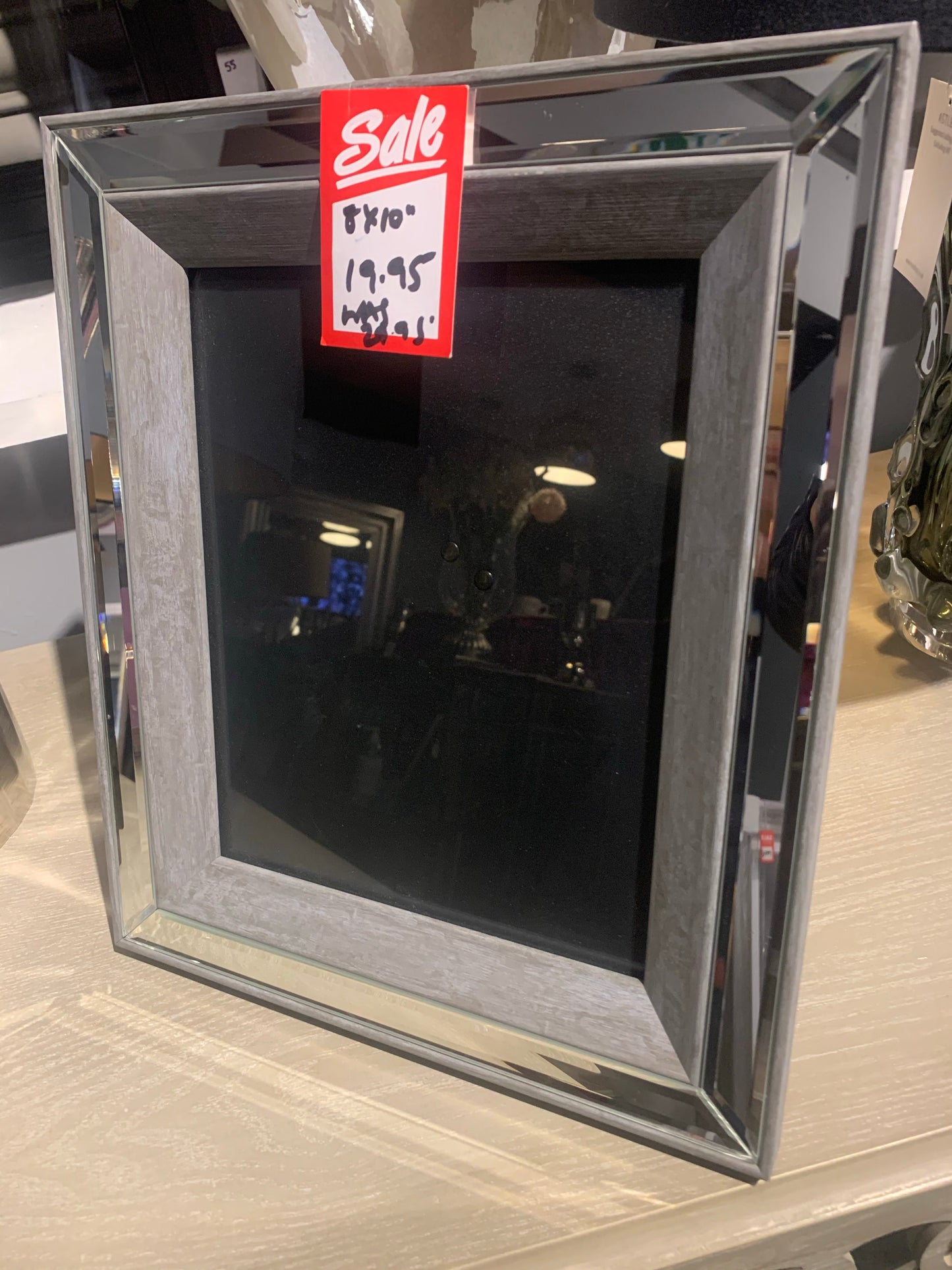 B419 LARGE photo frame MIRRORED and wood 8 x 10 click and collect