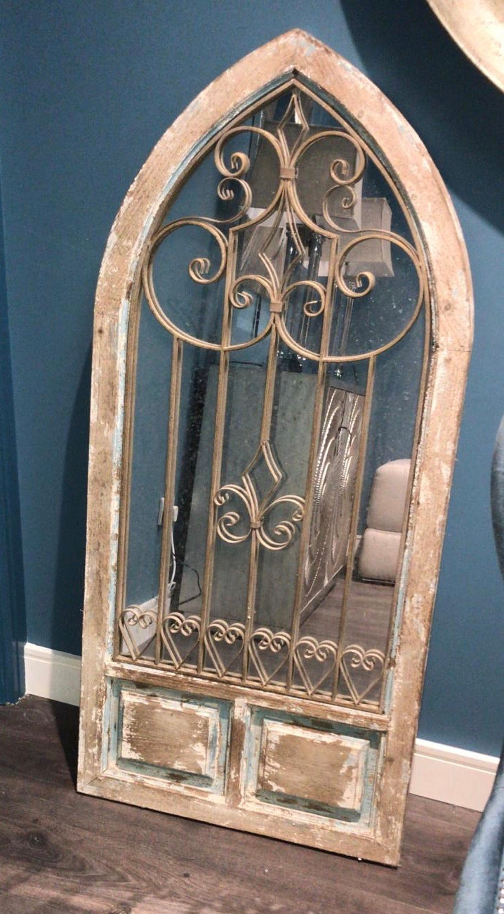 Antiqued arch Door rustic mirror Warehouse clearance collection only check availability