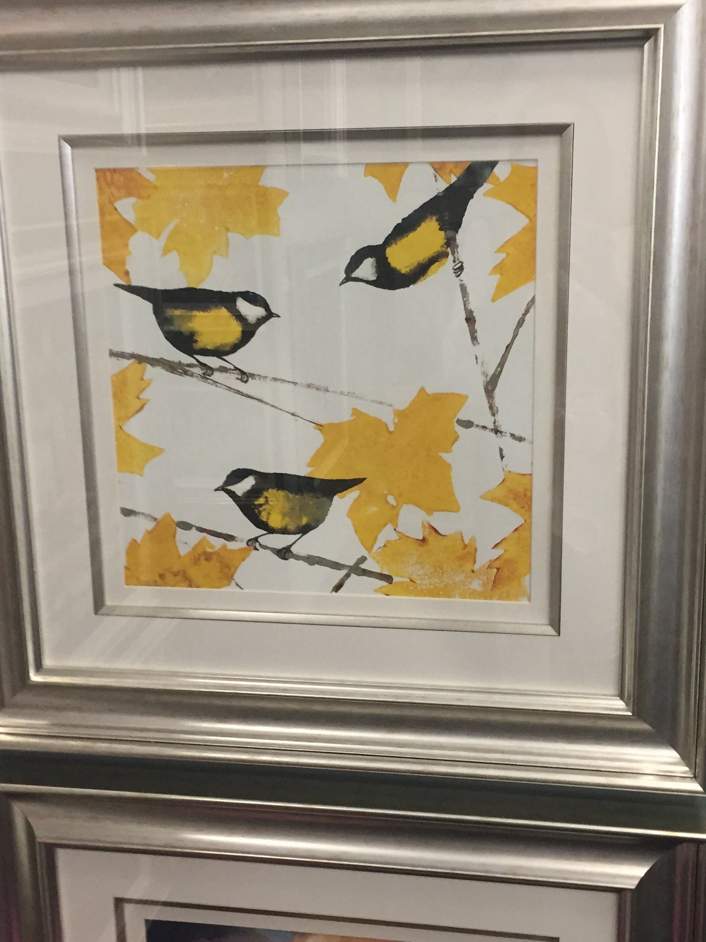 Birds on Champagne wall art Half Price frame Click n collect