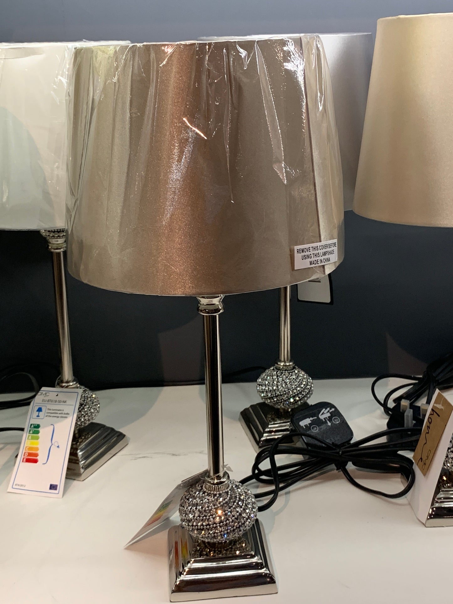 Diamanté ball Table Lamp with Shade