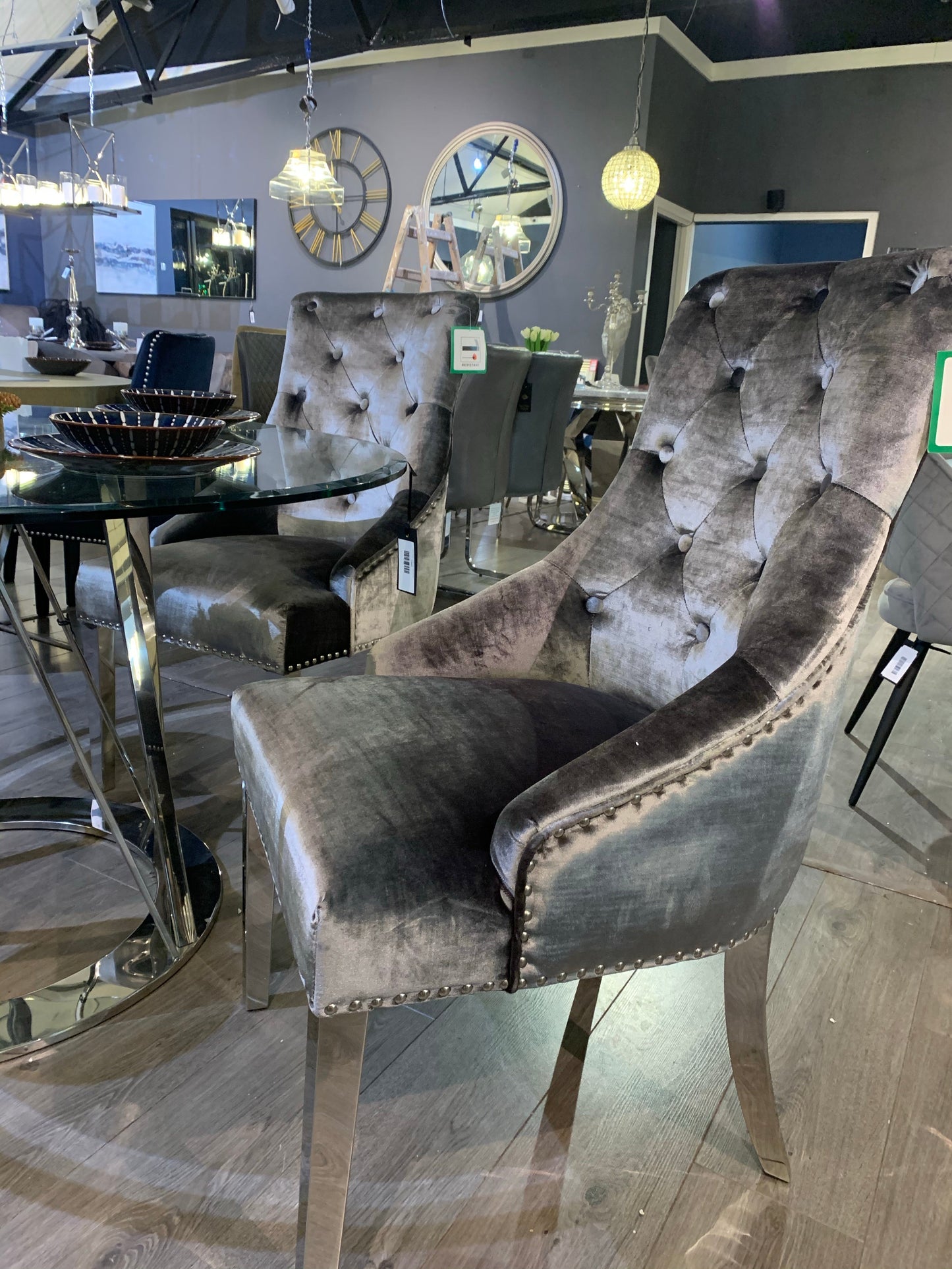 Bellingham Knockerback Dining Chair various colours w polished legs disposal sale