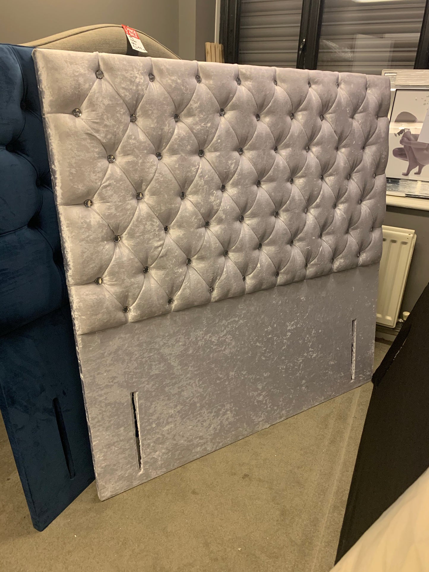 Venture Headboard 4ft6 Clearance silver instore purchase 1 only