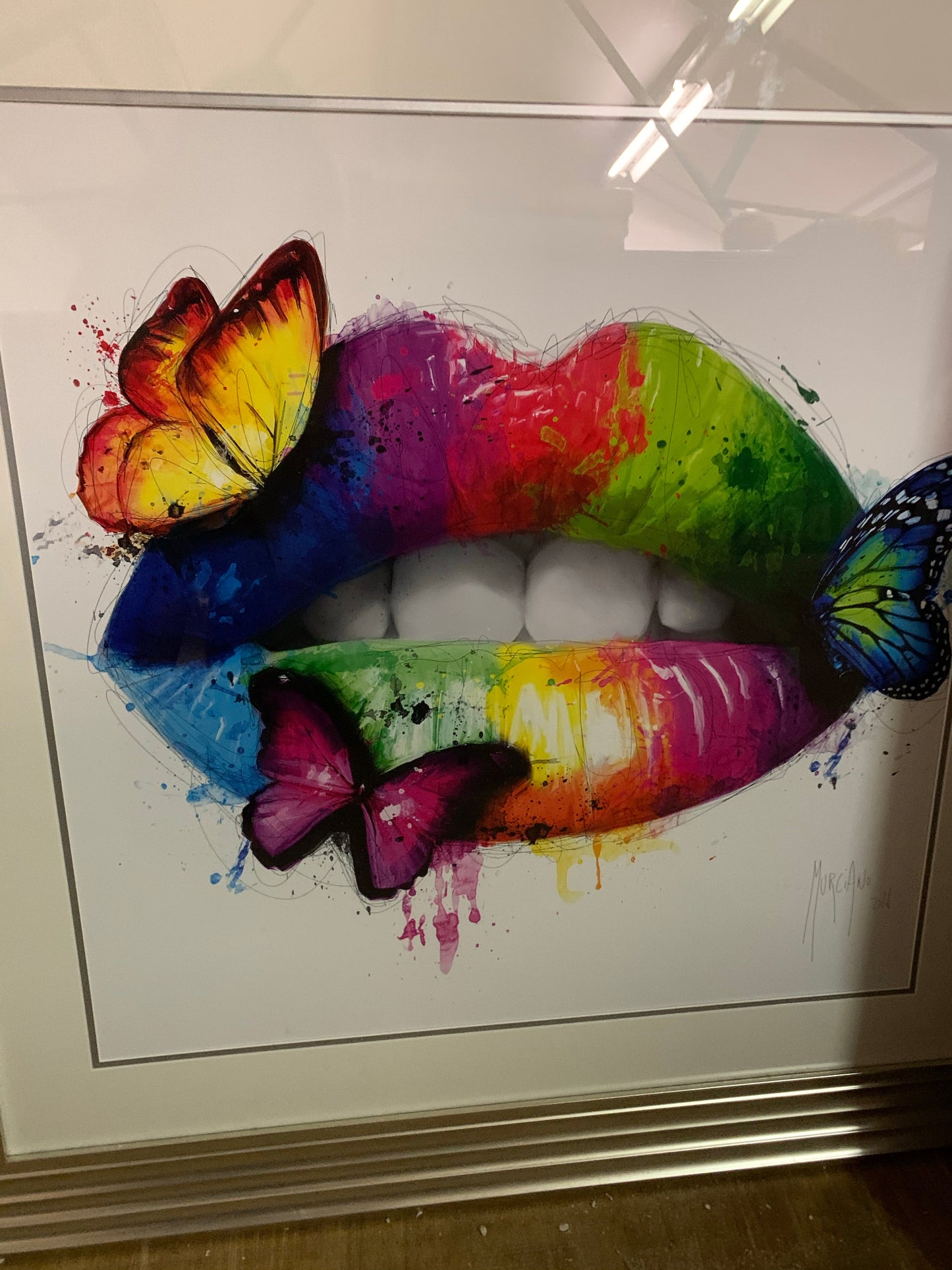 X large Butterfly Kiss framed art Less than HALF PRICE Click n Collect