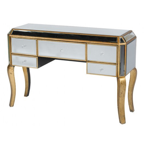 Antique style Venetian mirrored Dressing Table Gold trim