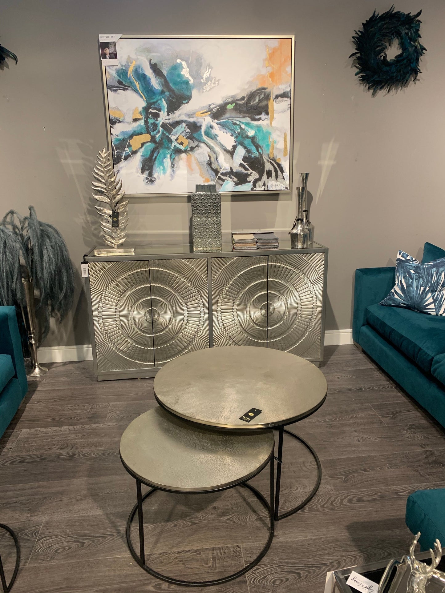 Ayra Abstract Wall Art teal reduced instore