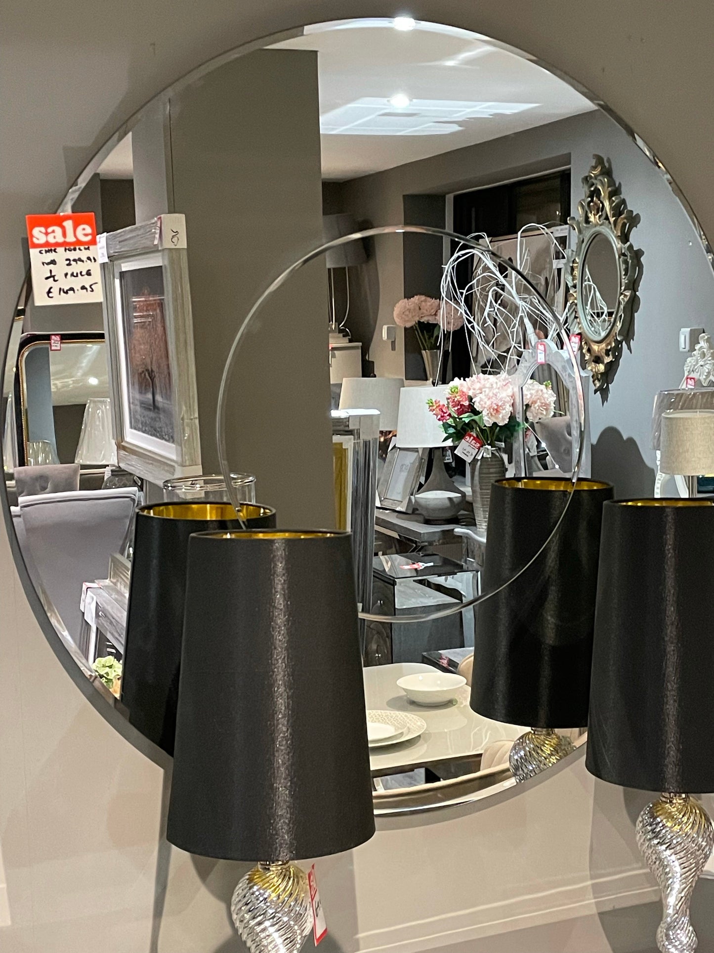 Stunning large Dante 100cm frameless mirror with centre profile. Instore purchase only as out of box sold as seen