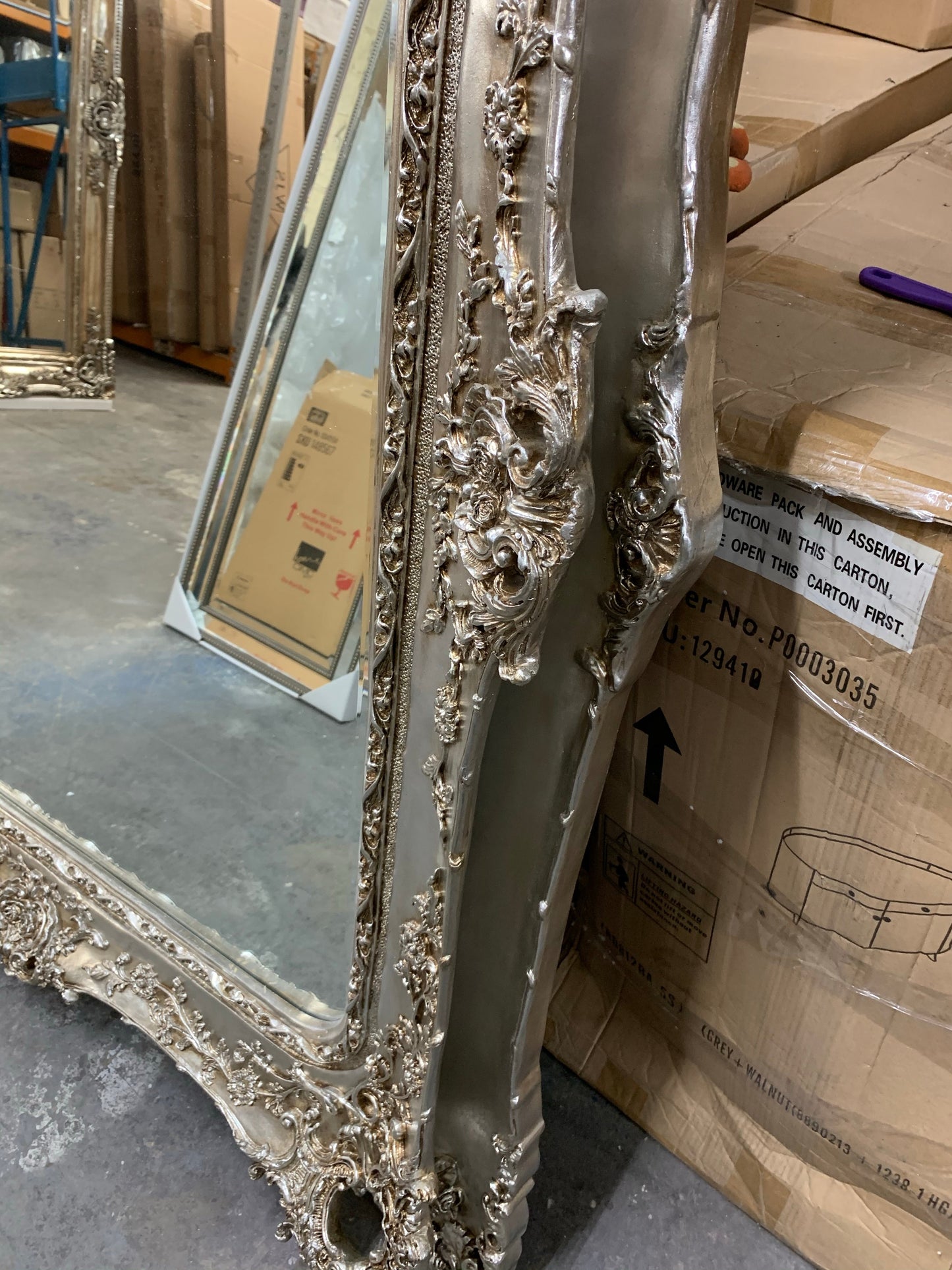 Rosetti Baroque Ornate Stunning mirror champagne silver gilt135 x 165 cm