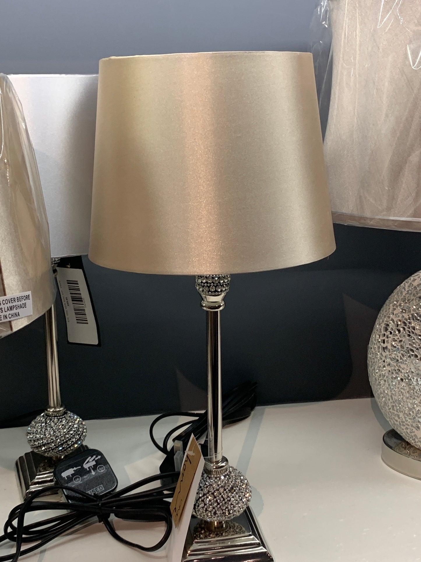 Diamanté ball Table Lamp with Shade