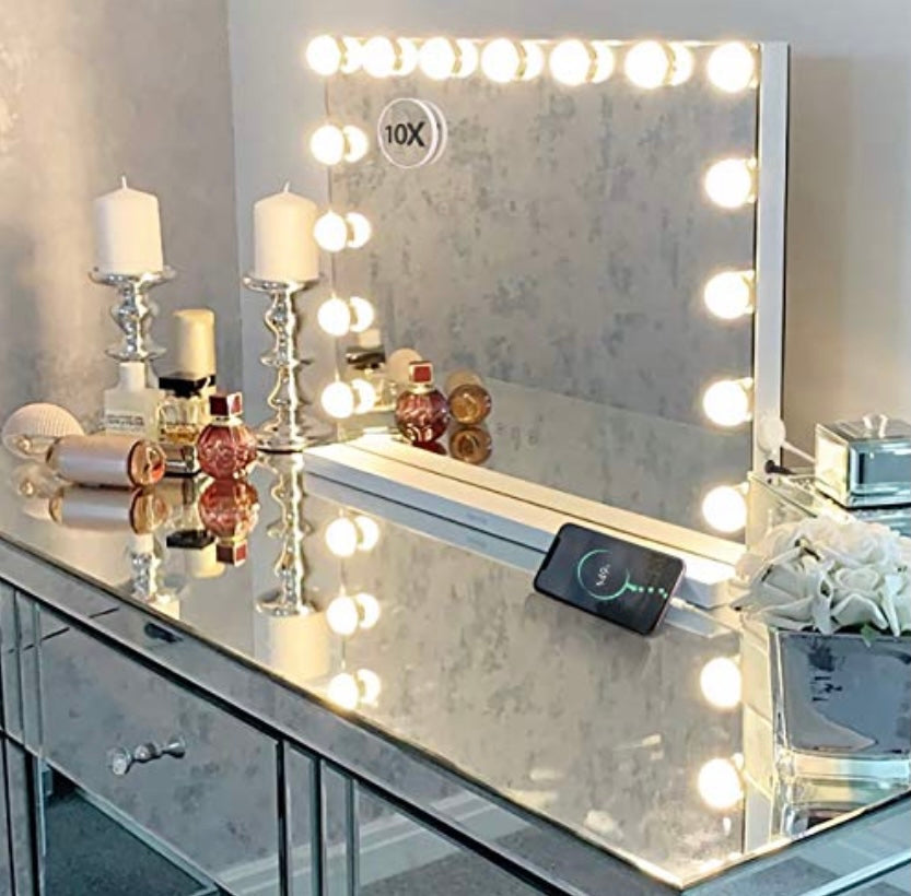 Rachel Hollywood 7 drawer glass mirrored dressing table on massive clearance offer View in store prior to purchase