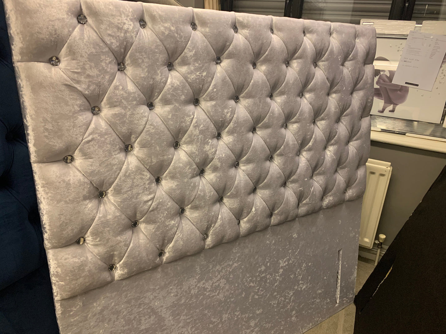 Venture Headboard 4ft6 Clearance silver instore purchase 1 only