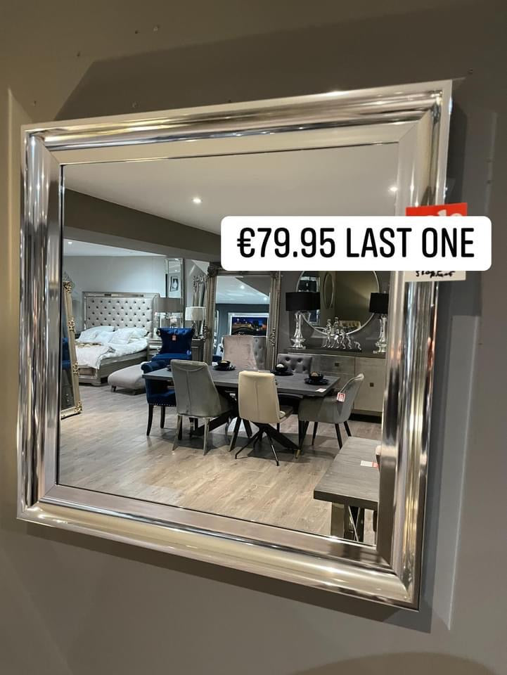 Chrome scoop Sandy framed mirror 75 x 75 cm REDUCED Click N Collect