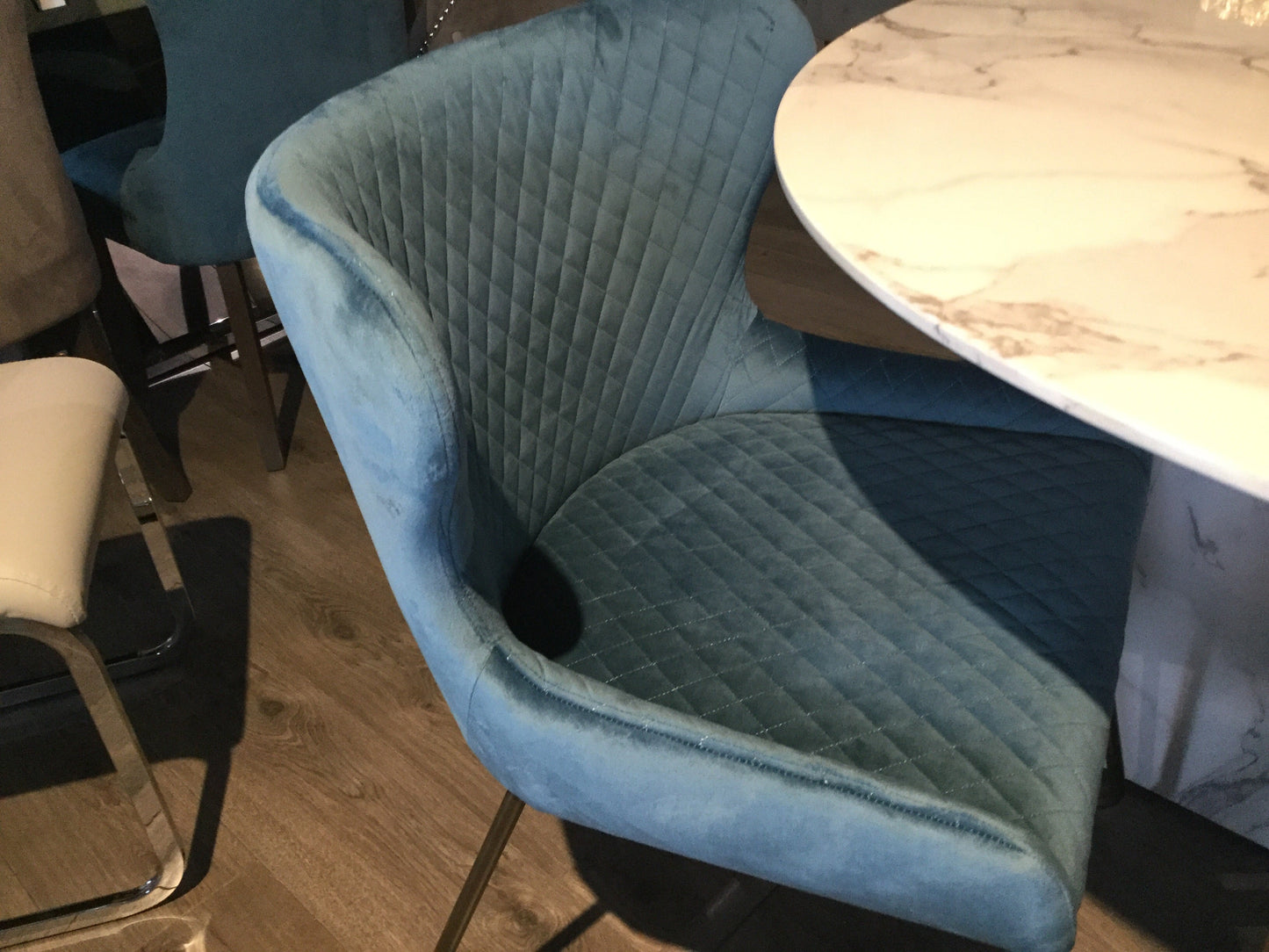Carla dining chair in grey by signature Last one clearance for collection