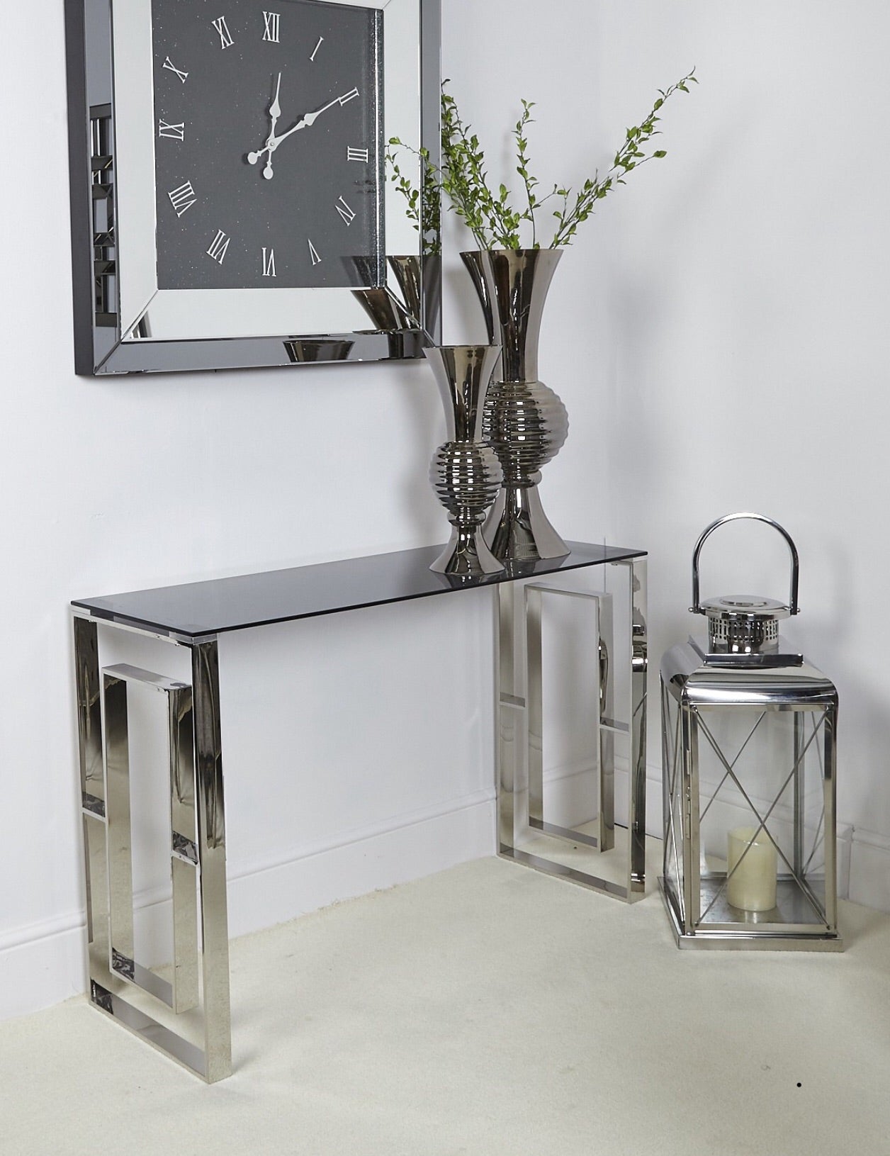 Stunning chrome and glass ALANNAH console table value alert 120 x 40 cm last one clearance